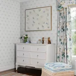 A-Street Prints Emma Blue Heather Large Bow Wallpaper - SKU AST4356