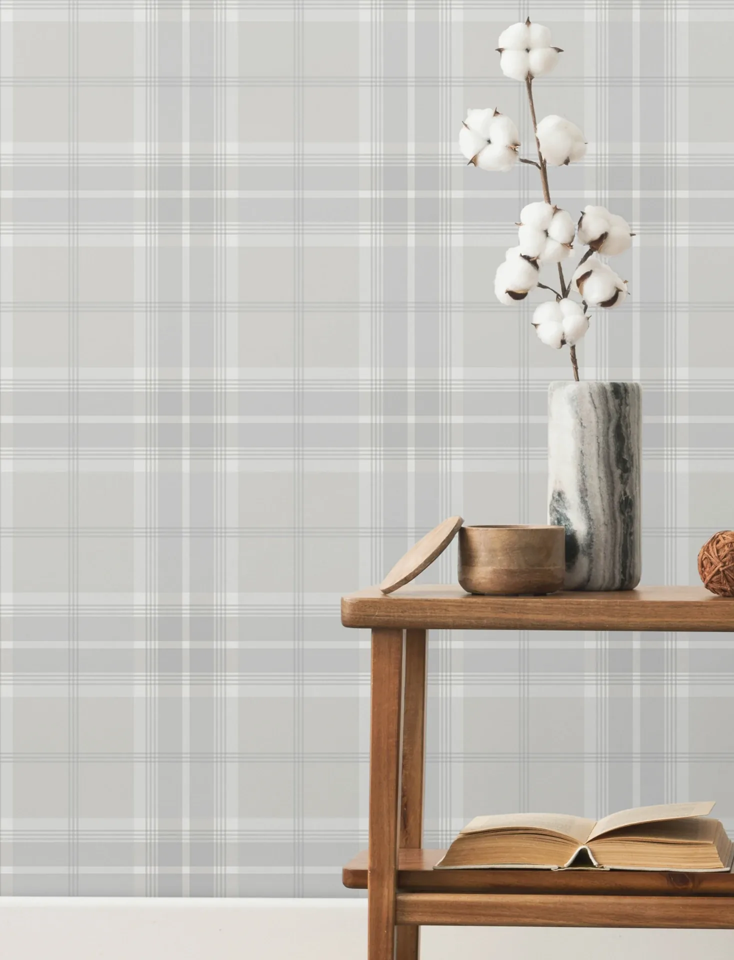 A-Street Prints Emma Dove Plaid Wallpaper - SKU 4201-92123