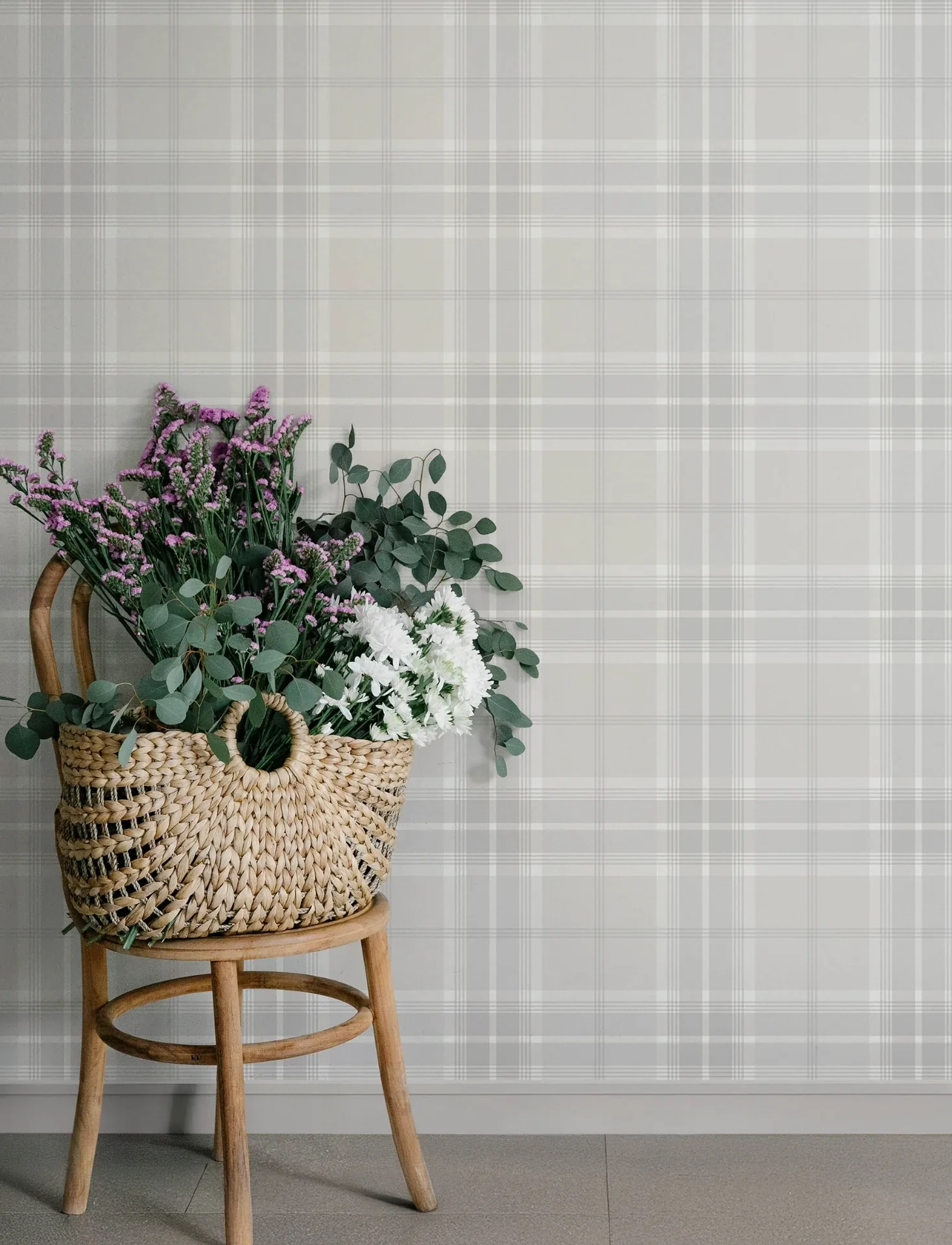 A-Street Prints Emma Dove Plaid Wallpaper - SKU 4201-92123