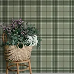 A-Street Prints Emma Evergreen Plaid Wallpaper - SKU 4201-20131