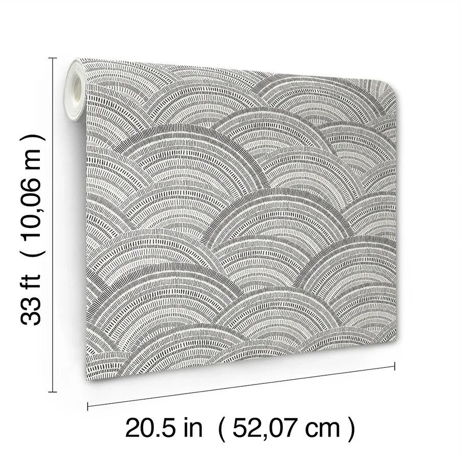 A-Street Prints Encircle Black Geometric Wallpaper - SKU 4146-27203