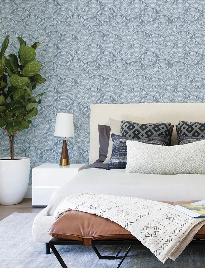 A-Street Prints Encircle Indigo Geometric Wallpaper - SKU 4146-27200
