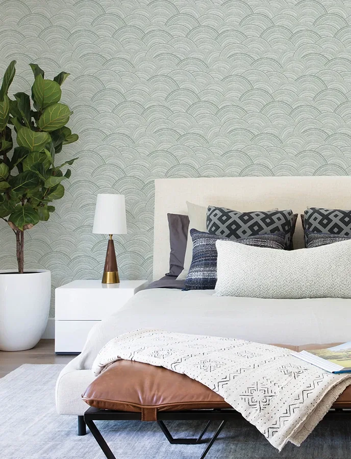 A-Street Prints Encircle Sea Green Geometric Wallpaper - SKU 4146-27202