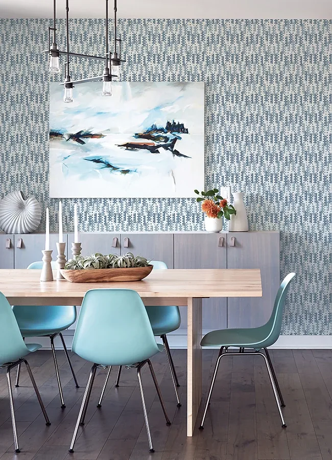 A-Street Prints Erik Blue Building Blocks Wallpaper - SKU 4066-26508