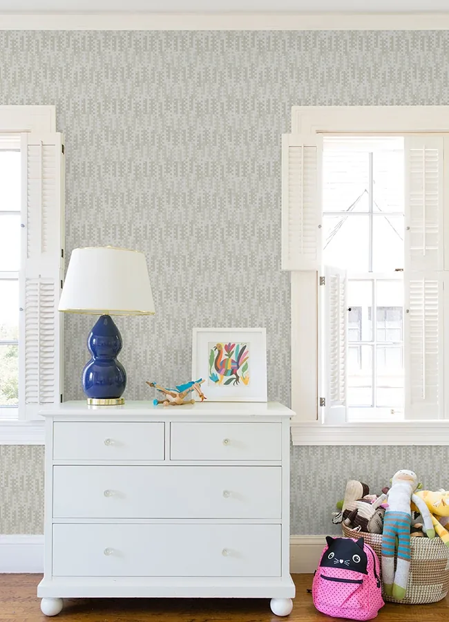 A-Street Prints Erik Light Grey Building Blocks Wallpaper - SKU 4066-26509