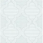 A-Street Prints Ernest Blue Quilted Quatrefoil Wallpaper - SKU 4135-27289