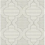 A-Street Prints Ernest Charcoal Quilted Quatrefoil Wallpaper - SKU 4135-27290