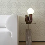 A-Street Prints Ernest Charcoal Quilted Quatrefoil Wallpaper - SKU 4135-27290
