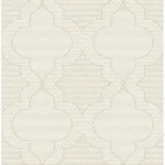 A-Street Prints Ernest Taupe Quilted Quatrefoil Wallpaper - SKU 4135-27291