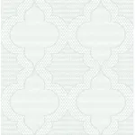 A-Street Prints Ernest Turquoise Quilted Quatrefoil Wallpaper - SKU 4135-27288