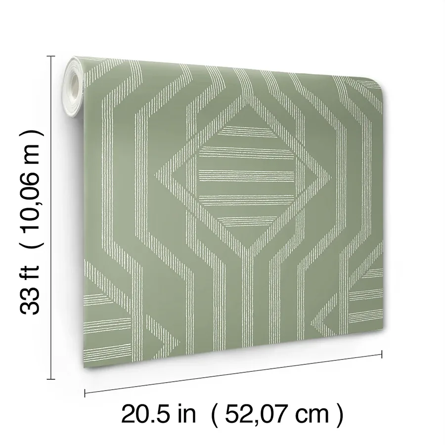 A-Street Prints Essex Green Geometric Wallpaper - SKU 4147-27401