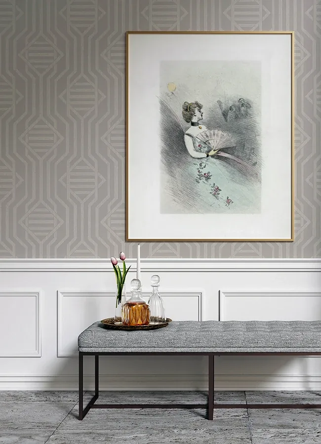 A-Street Prints Essex Light Grey Geometric Wallpaper - SKU 4147-27405