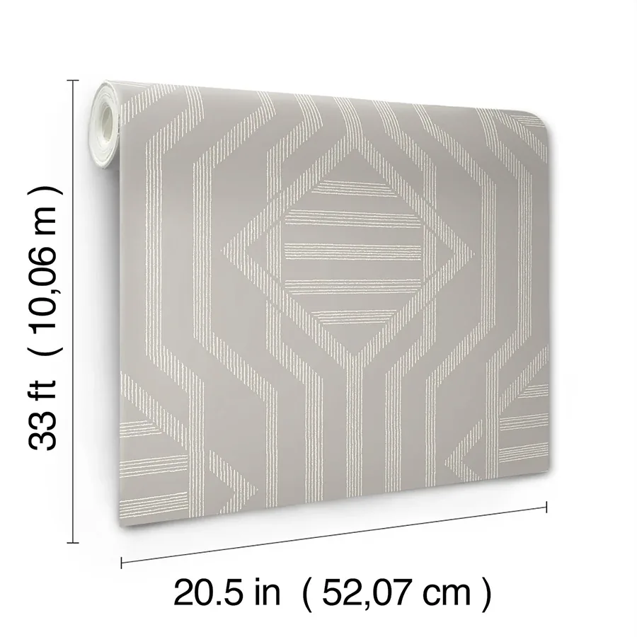 A-Street Prints Essex Light Grey Geometric Wallpaper - SKU 4147-27405