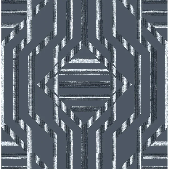 4147-27402 | Essex Navy Geometric Wallpaper