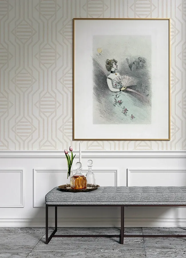 A-Street Prints Essex Wheat Geometric Wallpaper - SKU 4147-27404