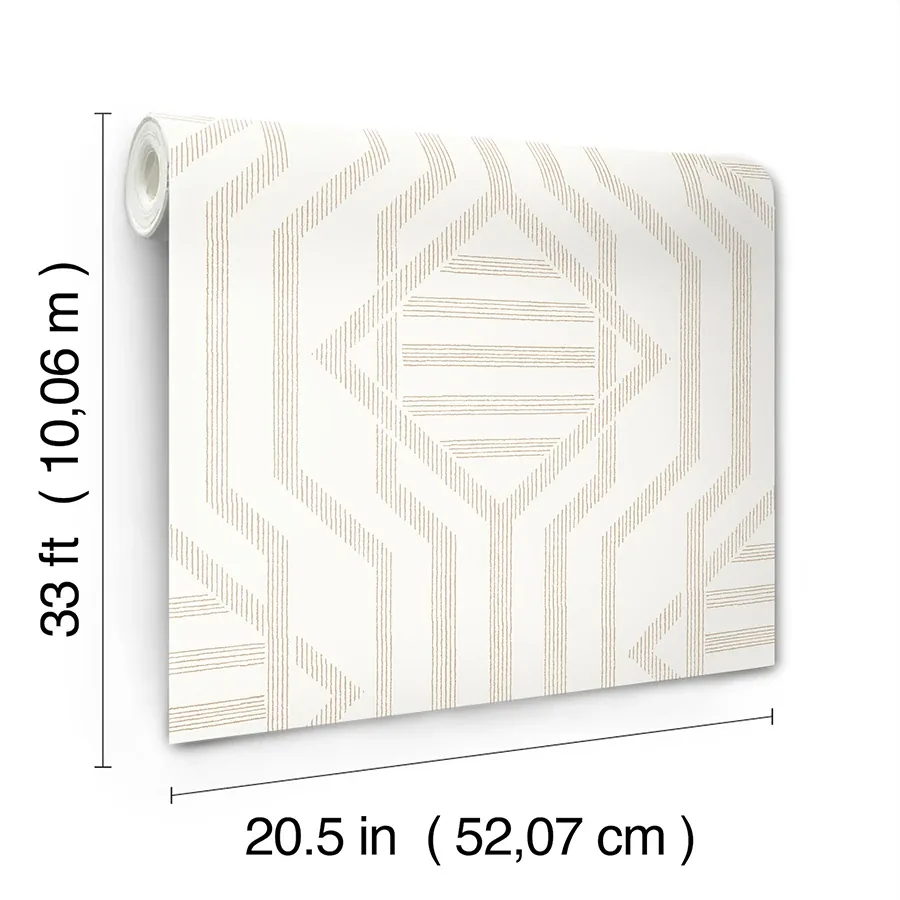 A-Street Prints Essex Wheat Geometric Wallpaper - SKU 4147-27404