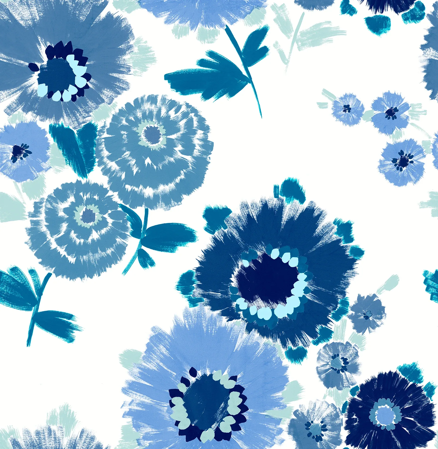 A-Street Prints Essie Blue Painterly Floral Wallpaper - SKU 4081-26324