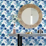A-Street Prints Essie Blue Painterly Floral Wallpaper - SKU 4081-26324