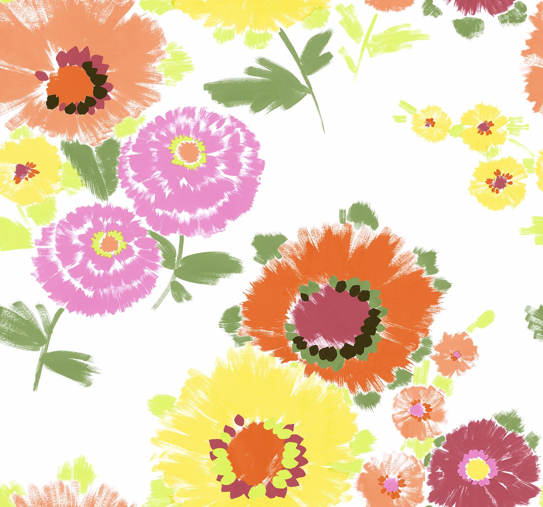 4081-26323 | Essie Yellow Painterly Floral Wallpaper