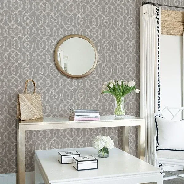 A-Street Prints Ethereal Grey Trellis Wallpaper - SKU 2793-24725
