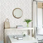 A-Street Prints Ethereal Silver Trellis Wallpaper - SKU 2793-24722