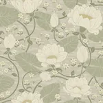 A-Street Prints Eva Light Grey Lotus Dreams Wallpaper - SKU 4080-83124
