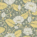 A-Street Prints Eva Yellow Lotus Dreams Wallpaper - SKU 4080-83120