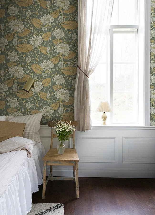 A-Street Prints Eva Yellow Lotus Dreams Wallpaper - SKU 4080-83120