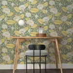 A-Street Prints Eva Yellow Lotus Dreams Wallpaper - SKU 4080-83120