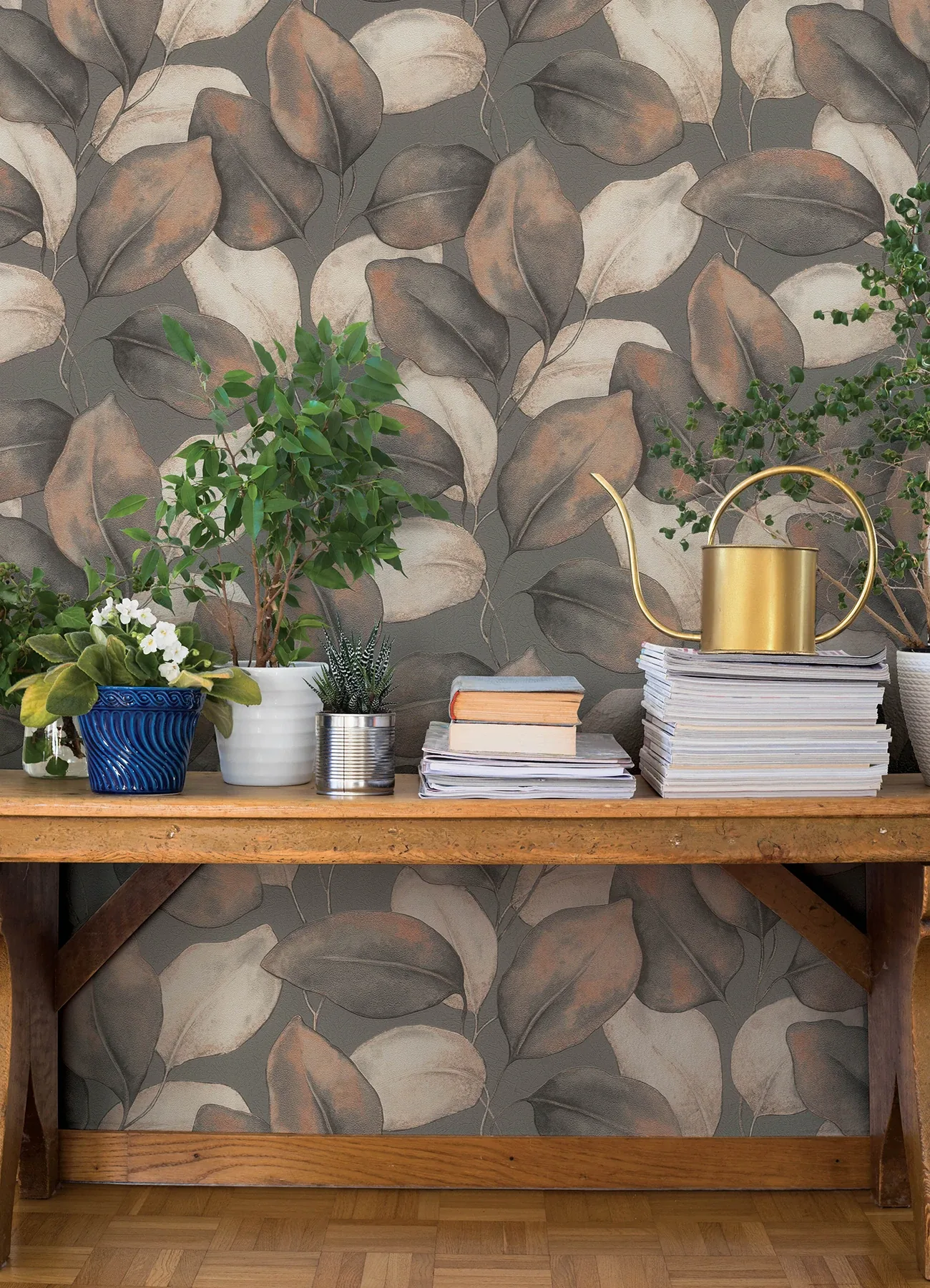 A-Street Prints Evanthe Charcoal Vine Wallpaper - SKU 4202-659887