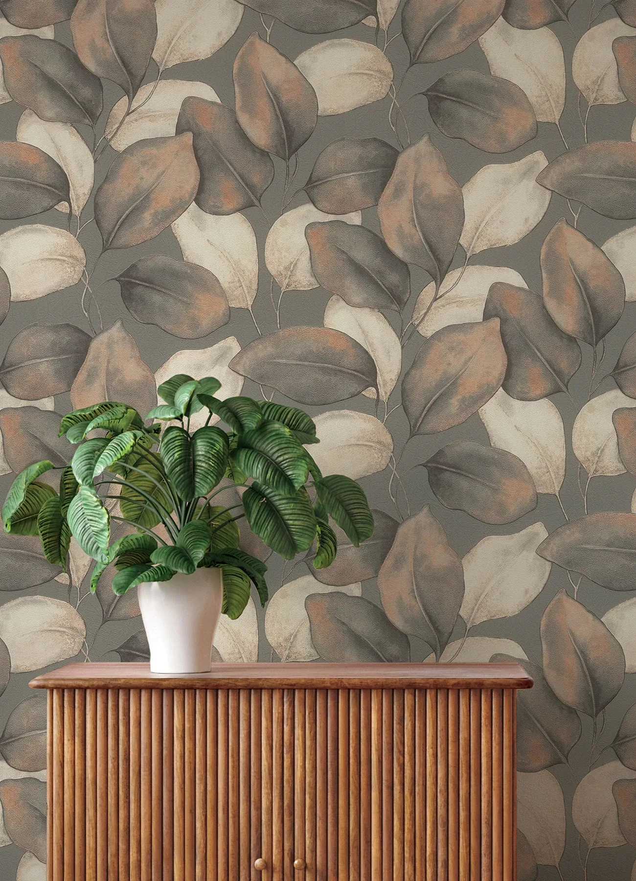 A-Street Prints Evanthe Charcoal Vine Wallpaper - SKU 4202-659887