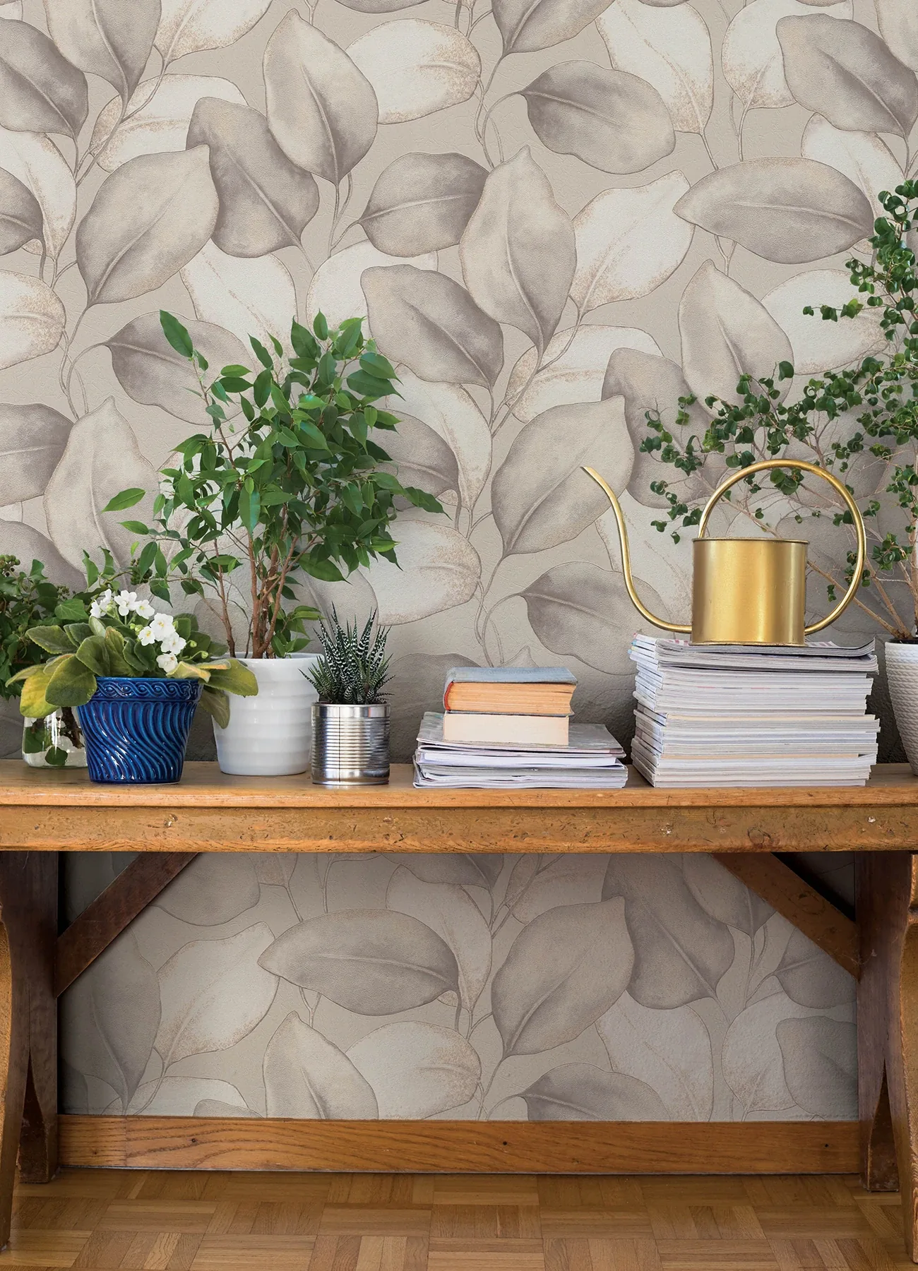 A-Street Prints Evanthe Grey Vine Wallpaper - SKU 4202-659856