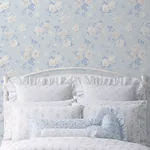 A-Street Prints Everblooming Rosettes Whisper Blue Cabbage Rose Bouquets Wallpaper - SKU AST6492