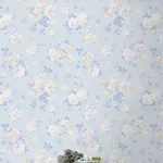 A-Street Prints Everblooming Rosettes Whisper Blue Cabbage Rose Bouquets Wallpaper - SKU AST6492