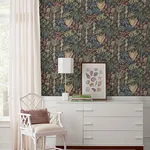 A-Street Prints Everglades Black Botanical Wallpaper - SKU 4172-27483