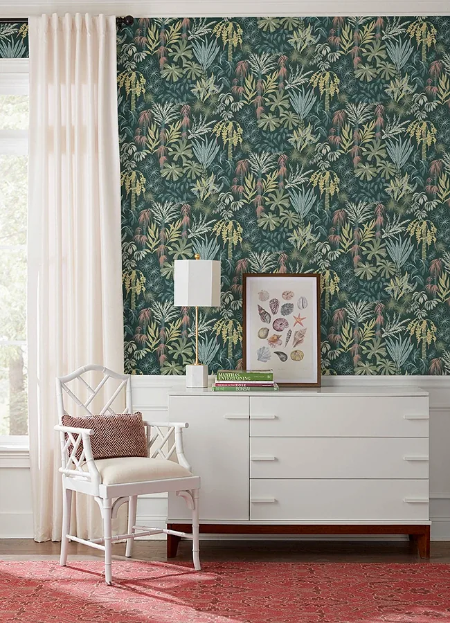 A-Street Prints Everglades Dark Green Botanical Wallpaper - SKU 4172-27480