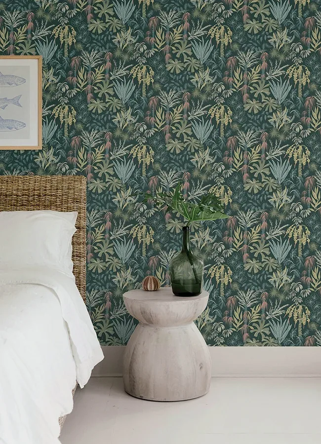 A-Street Prints Everglades Dark Green Botanical Wallpaper - SKU 4172-27480