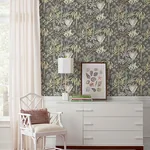 A-Street Prints Everglades Grey Botanical Wallpaper - SKU 4172-27481