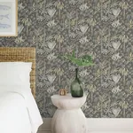 A-Street Prints Everglades Grey Botanical Wallpaper - SKU 4172-27481
