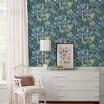 A-Street Prints Everglades Teal Botanical Wallpaper - SKU 4172-27482