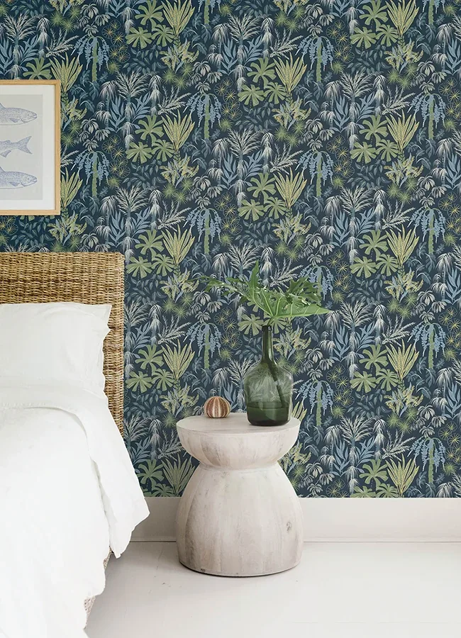 A-Street Prints Everglades Teal Botanical Wallpaper - SKU 4172-27482