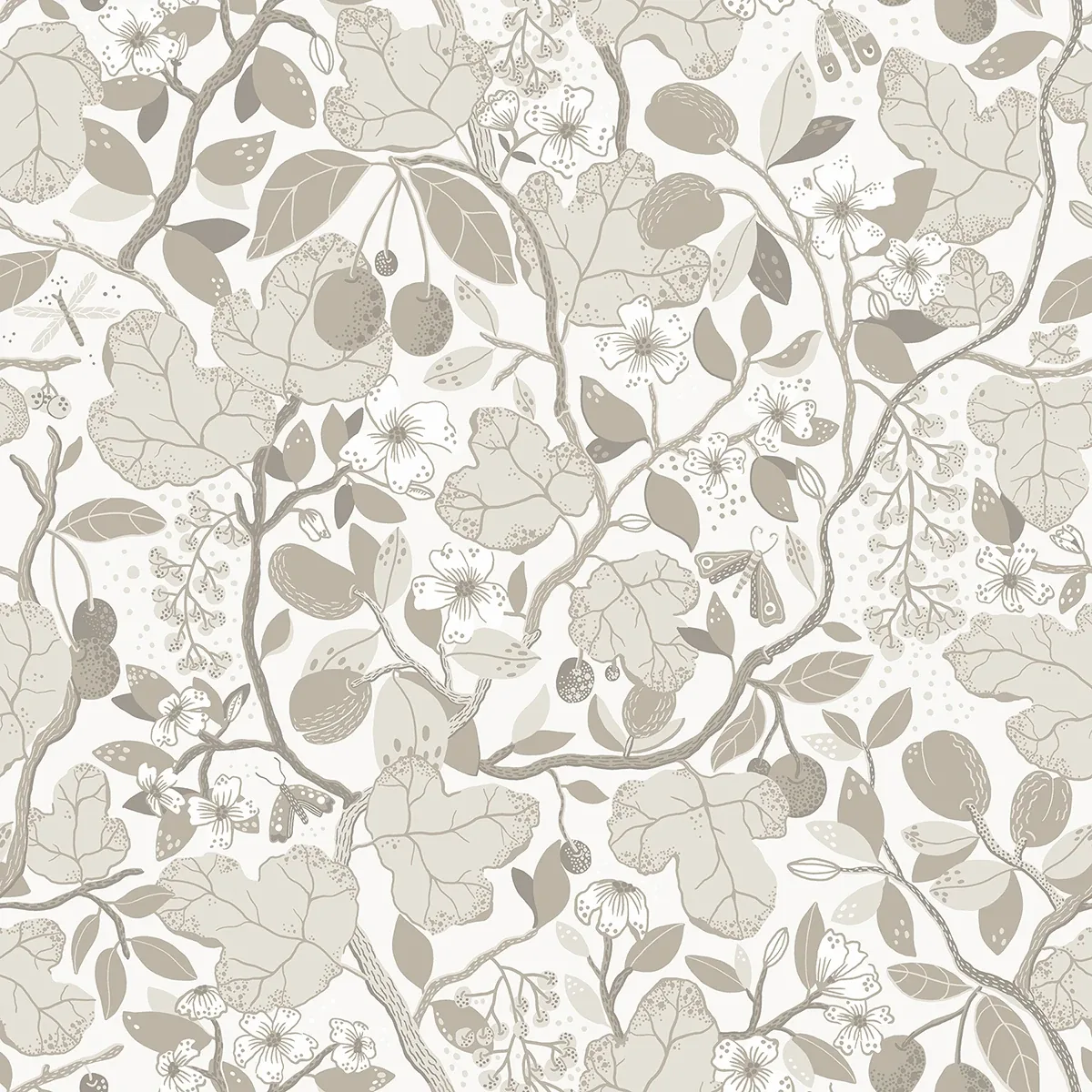 A-Street Prints Ewald Beige Garden Vines Wallpaper - SKU 2932-65120