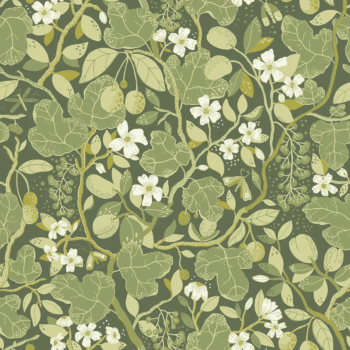 2932-65121 | Ewald Green Garden Vines Wallpaper