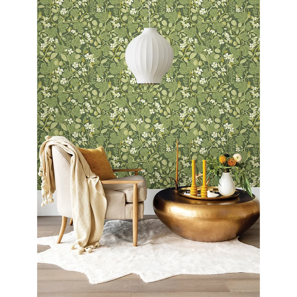 A-Street Prints Ewald Green Garden Vines Wallpaper - SKU 2932-65121