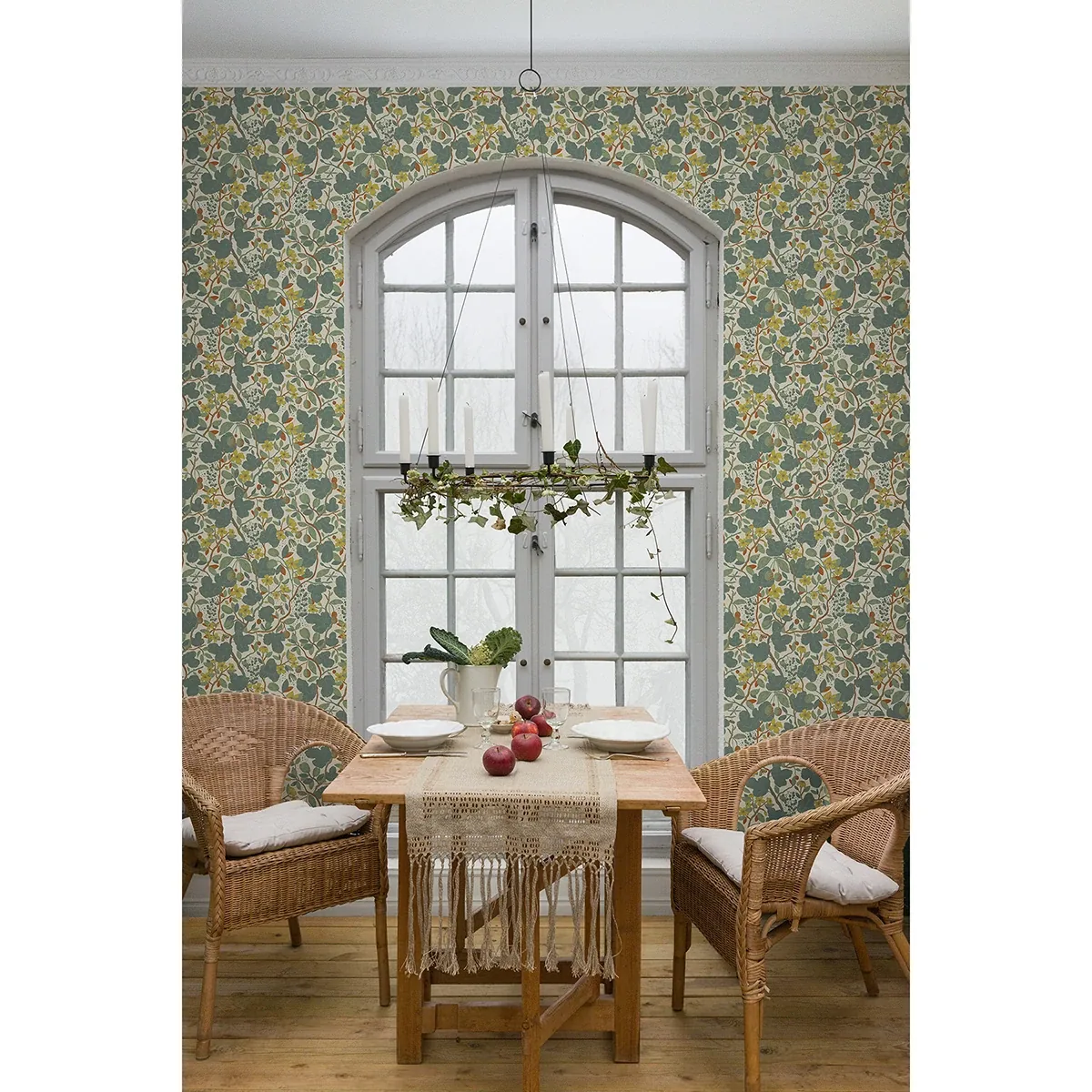 A-Street Prints Ewald Turquoise Garden Vines Wallpaper - SKU 2932-65123