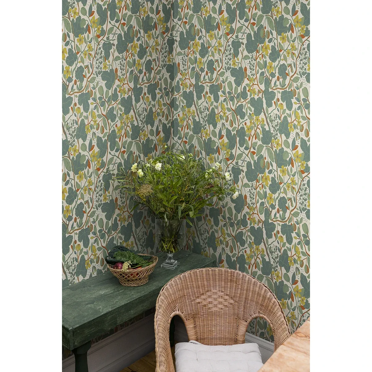 A-Street Prints Ewald Turquoise Garden Vines Wallpaper - SKU 2932-65123