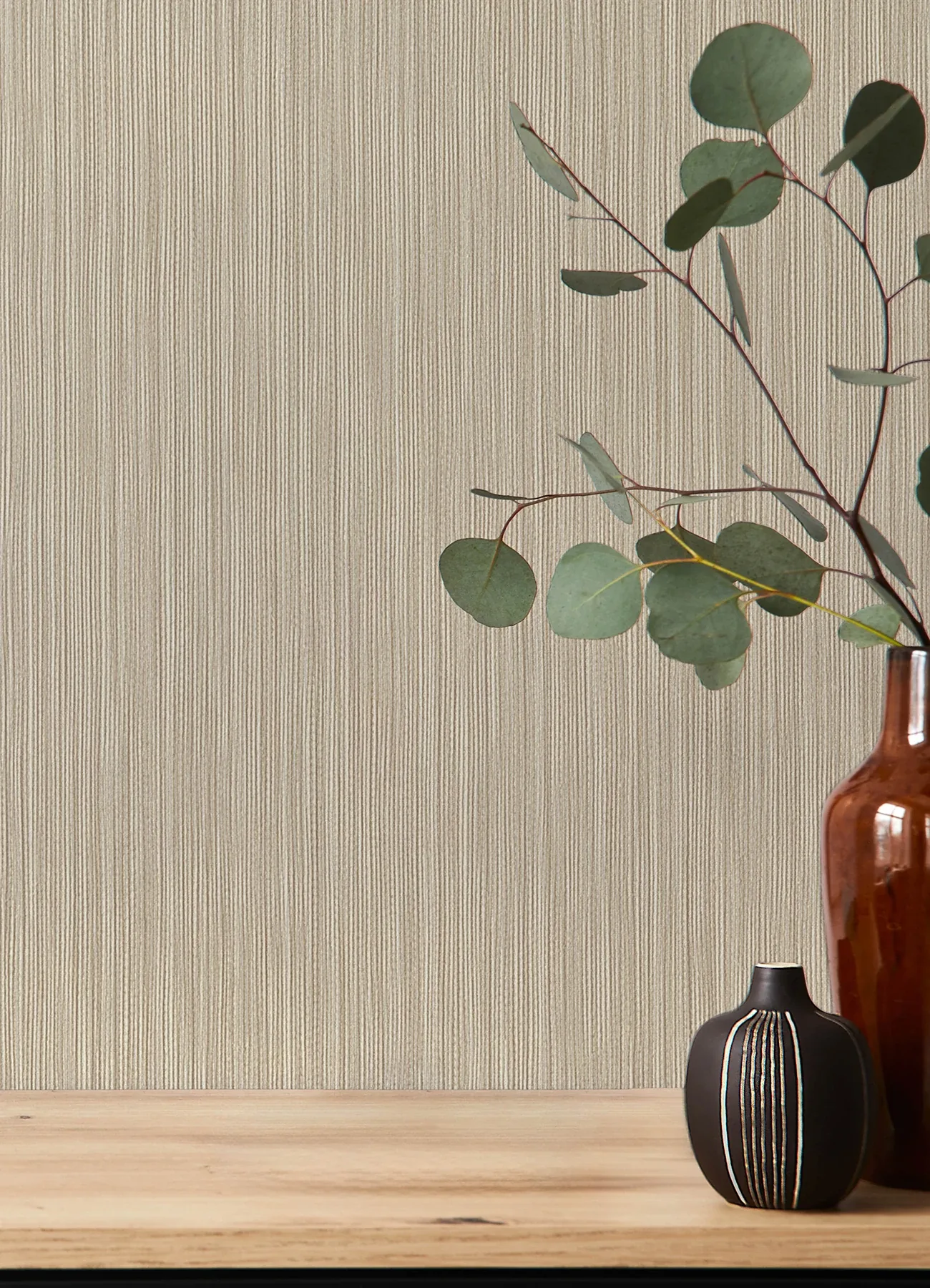 A-Street Prints Ewan Beige Textured Stripe Wallpaper - SKU 4202-537635