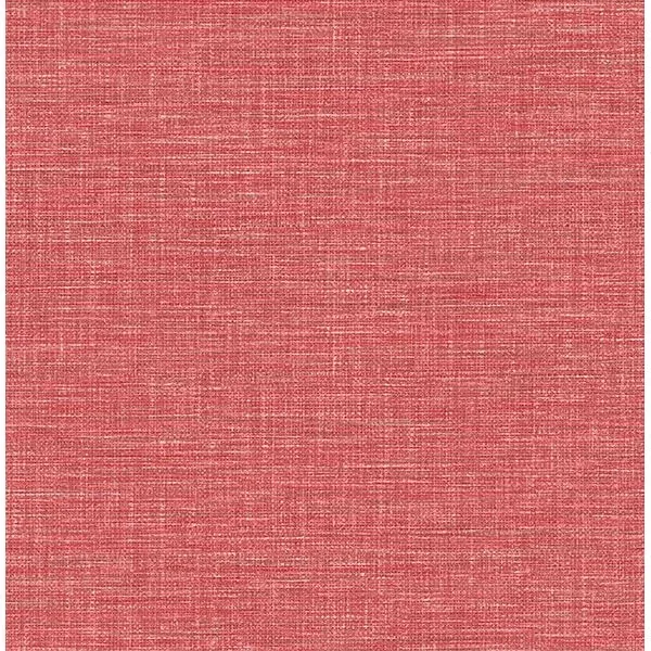 2744-24117 | Exhale Coral Faux Grasscloth Wallpaper