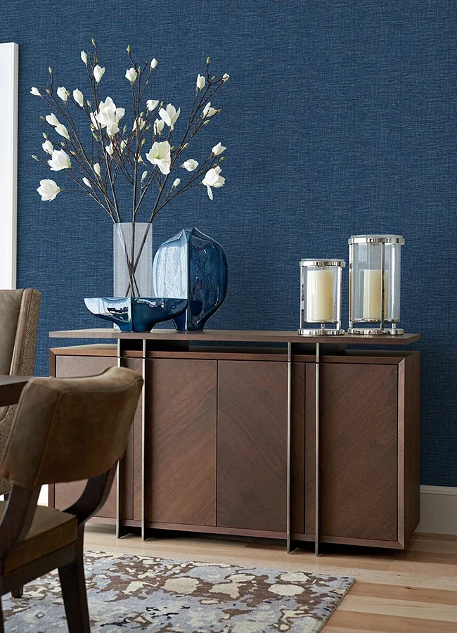 A-Street Prints Exhale Dark Blue Texture Wallpaper - SKU 4046-24120