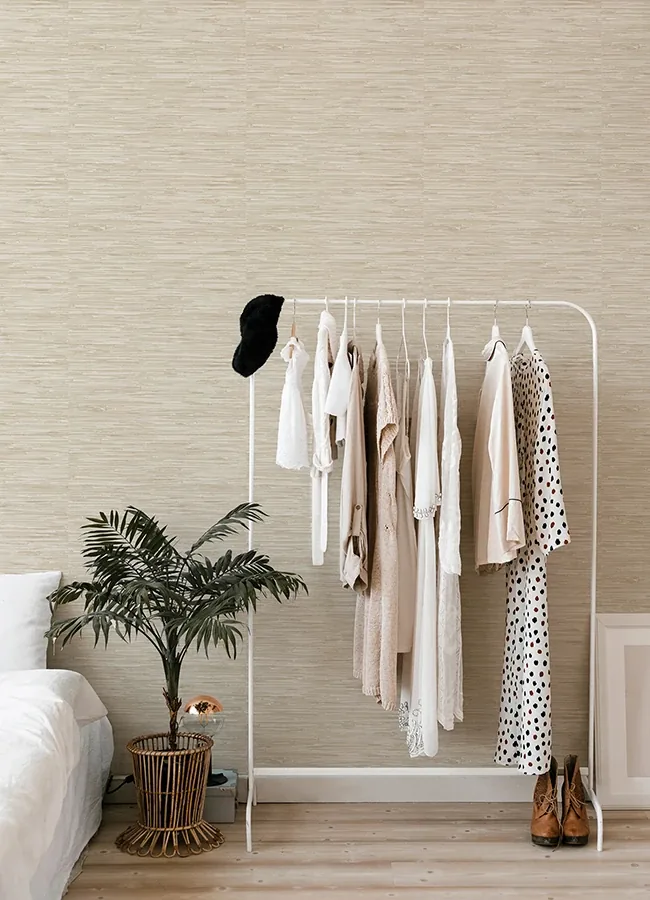 A-Street Prints Exhale Dove Woven Faux Grasscloth Wallpaper - SKU 4147-27258